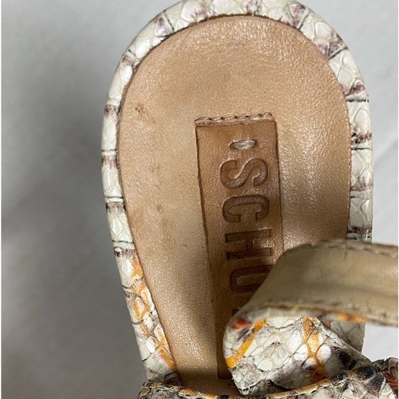 Schutz Faux Snakeskin Leather Slingback Platform Pumps Stiletto heels Mob Wife - Picture 11 of 11